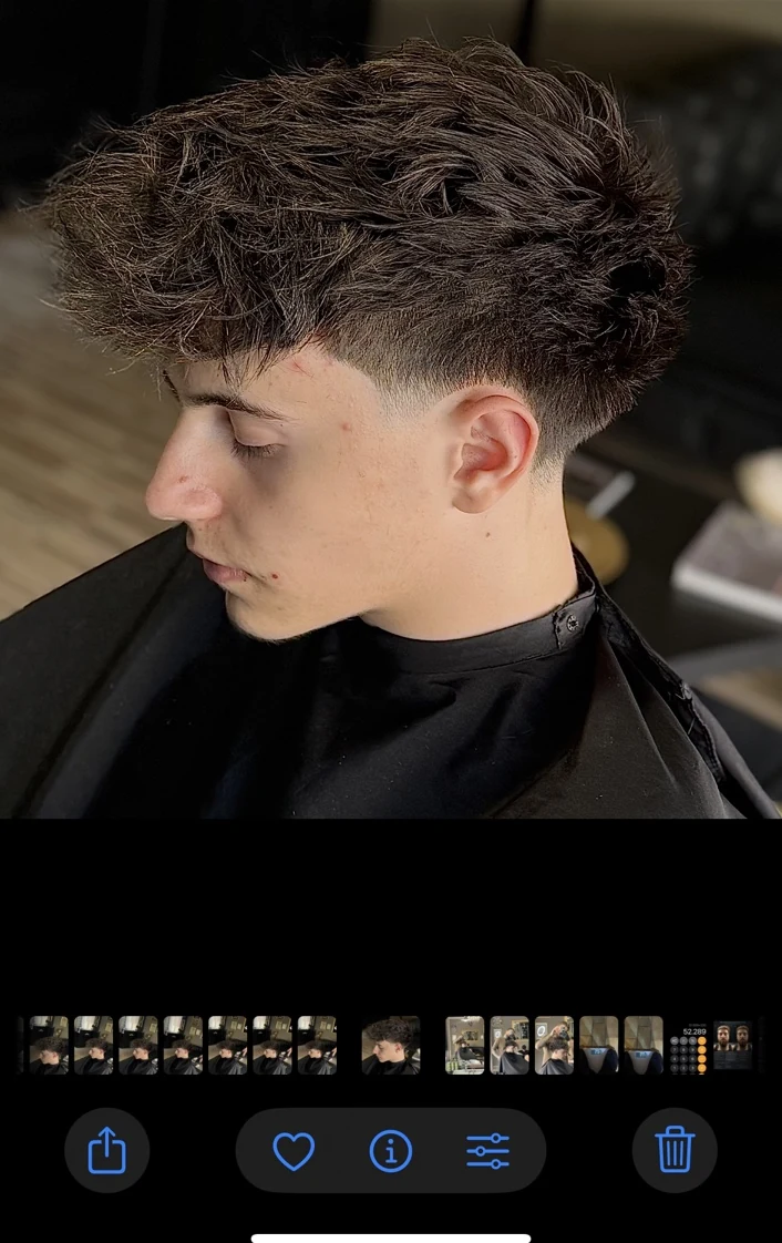 Taglio sfumato con capelli texturizzati